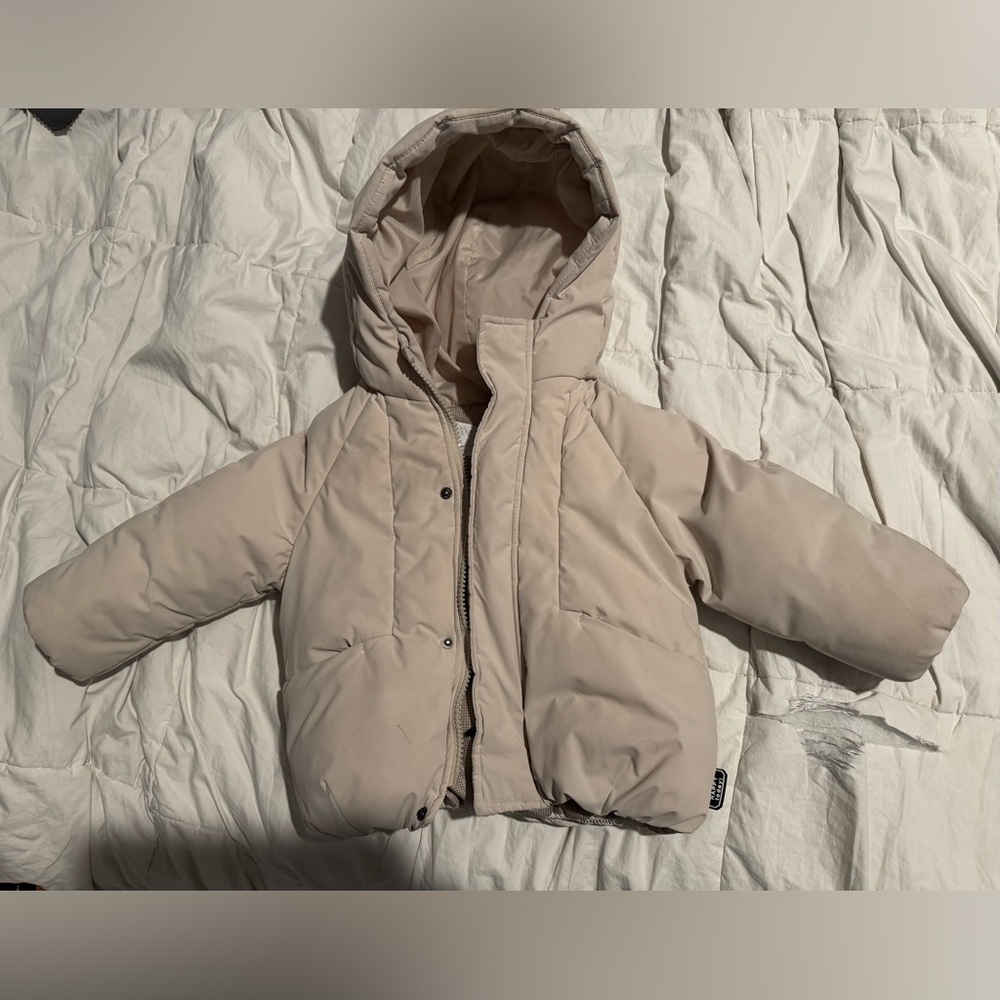 Zara 18-24m preloved beige quilted winter puffer - Picture 2 of 8